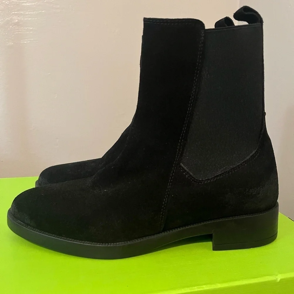 Emanuele Crasto Chelsea Black Italian Leather Distressed Boots NWT
